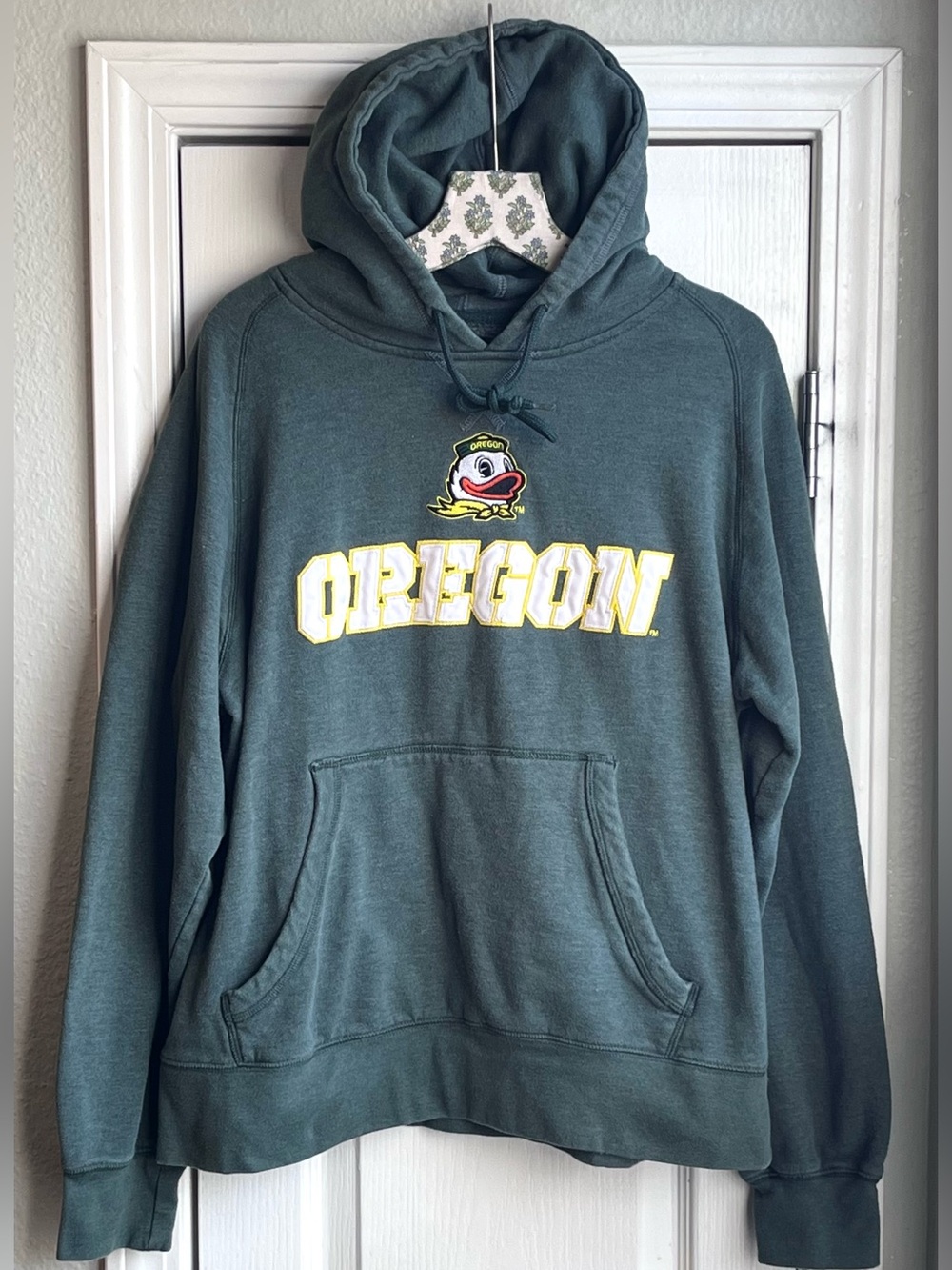 Champion Elite Oregon Ducks Hoodie Green Embroidered College Pullover Size Large